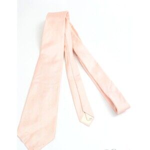 Christian Dior Mens Silk Tie Paris Salmon Pink Shantung Slubby Fabric Y2K 90s